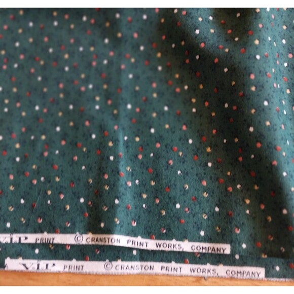 1 3/4 Yard 44" Cotton Green Fabric Cranston Print Works - Picture 1 of 1